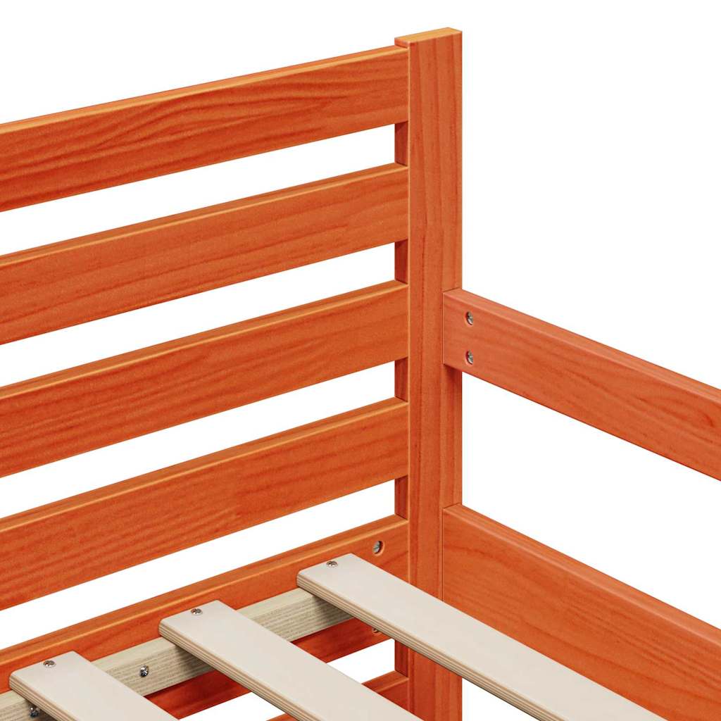 Extendable Bed Frame for Kids Wax brown 80 x 130 / 165 / 200 cm