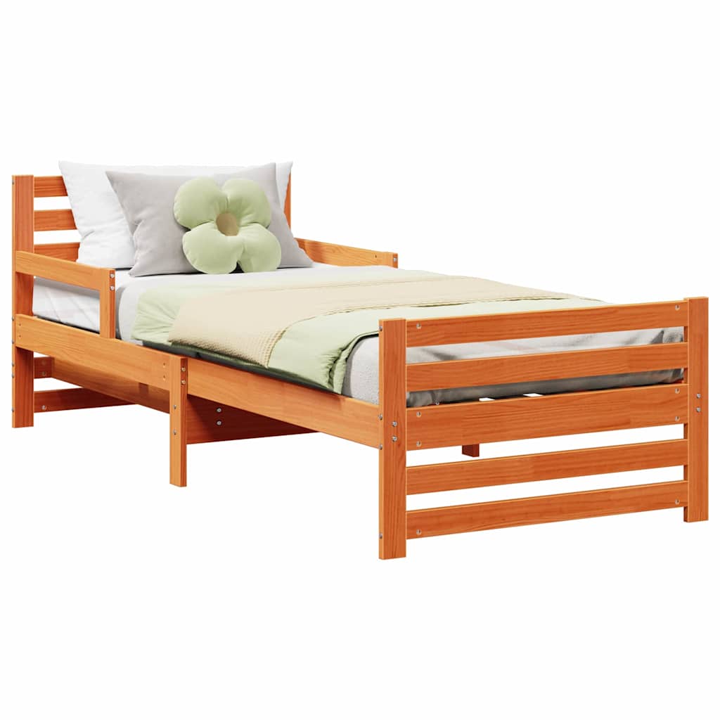 Extendable Bed Frame for Kids Wax brown 80 x 130 / 165 / 200 cm