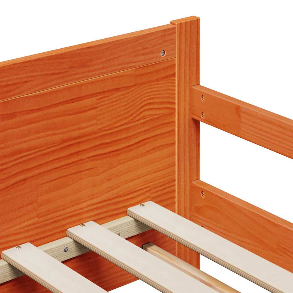 Extendable Bed Frame for Kids Wax brown 80 x 130 / 165 / 200 cm