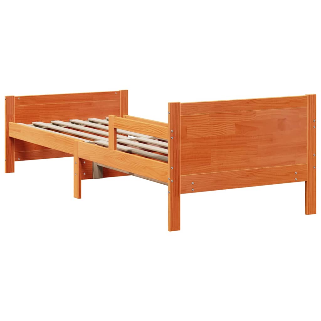 Extendable Bed Frame for Kids Wax brown 80 x 130 / 165 / 200 cm
