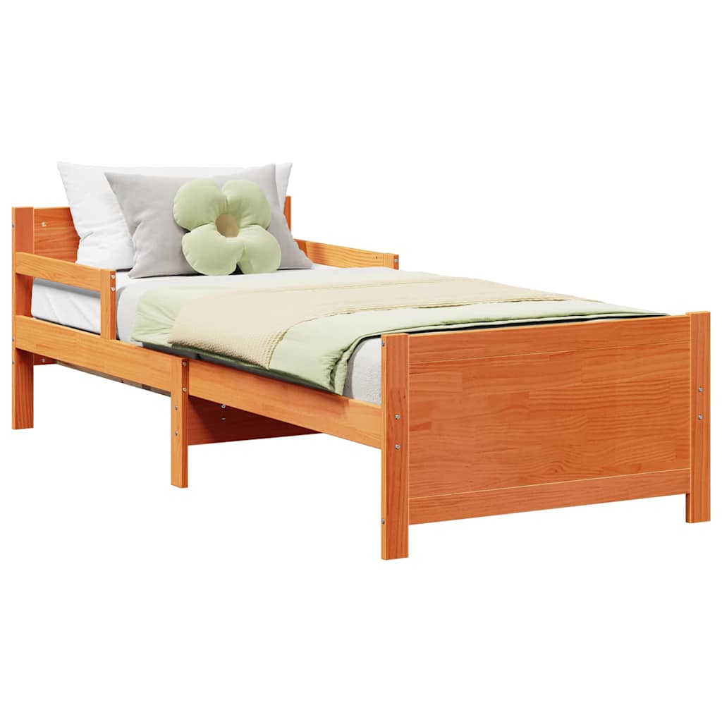 Extendable Bed Frame for Kids Wax brown 80 x 130 / 165 / 200 cm