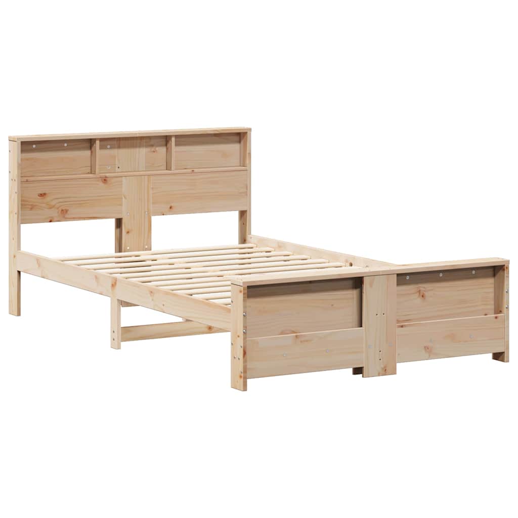 Bed Frame with Headboard Brown 140 x 190 cm Solid pine wood