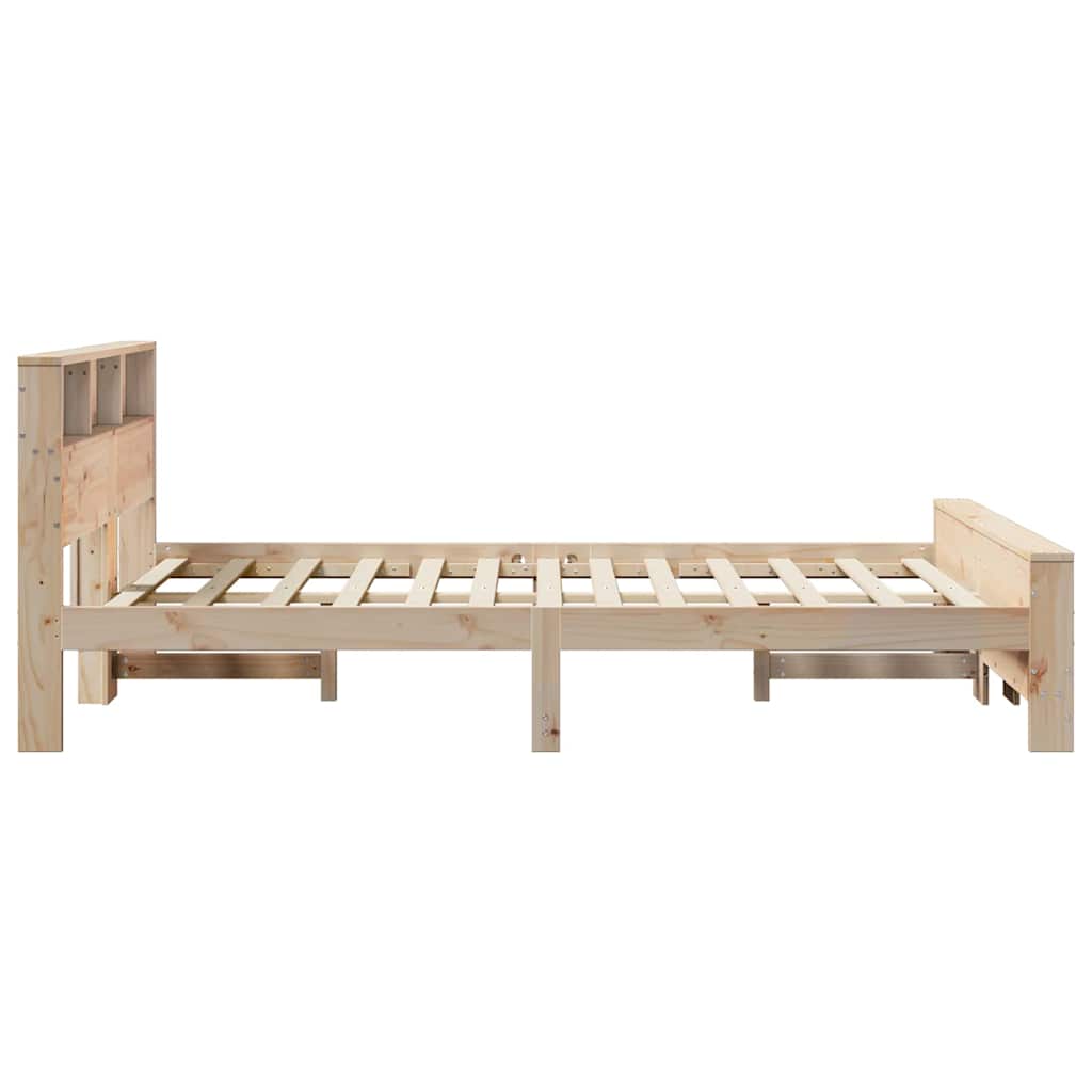 Bed Frame with Headboard Brown 140 x 190 cm Solid pine wood