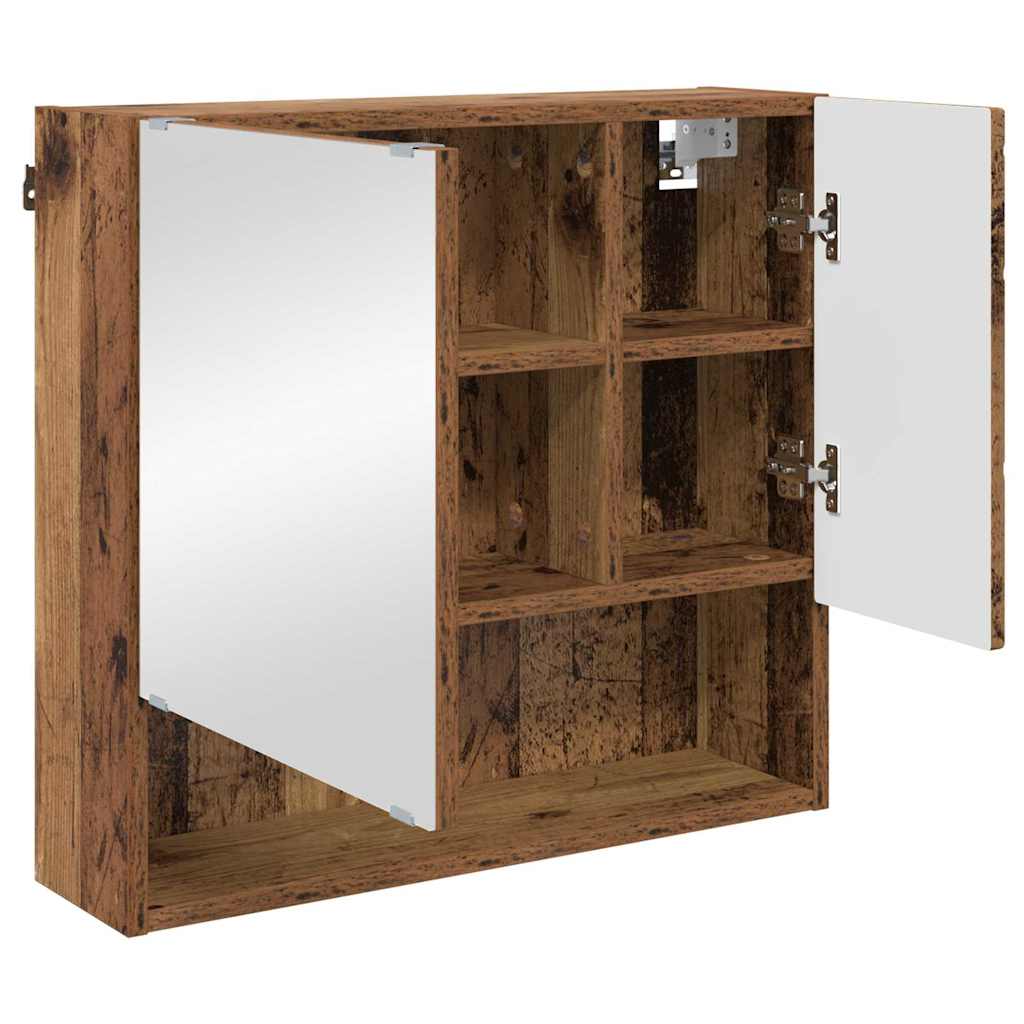 Bathroom Furniture Set with Door 3 pcs Old wood 61 x 35 x 64 cm