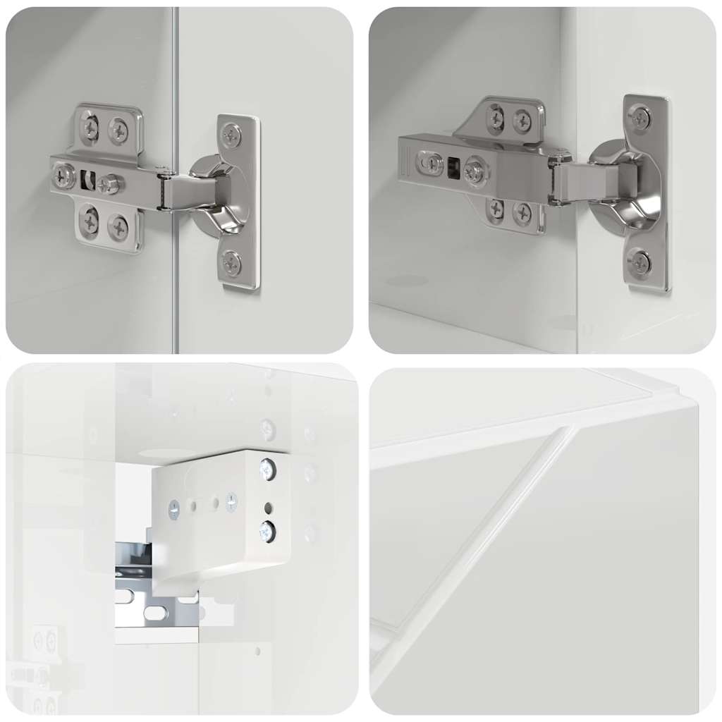 Bathroom Furniture Set 4 pcs High gloss white 61 x 35 x 64 cm