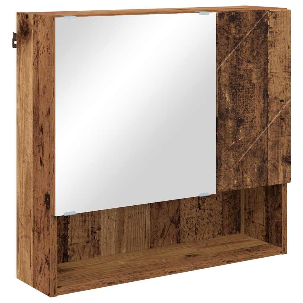Bathroom Furniture Set with Door 4 pcs Old wood 61 x 35 x 64 cm