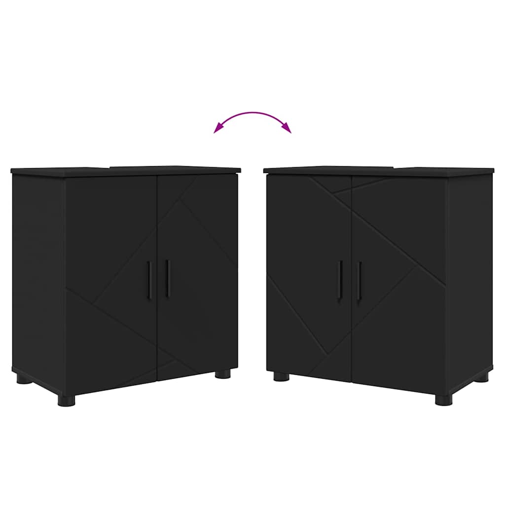 Bathroom Furniture Set with Drawer 4 pcs Black 61 x 35 x 64 cm