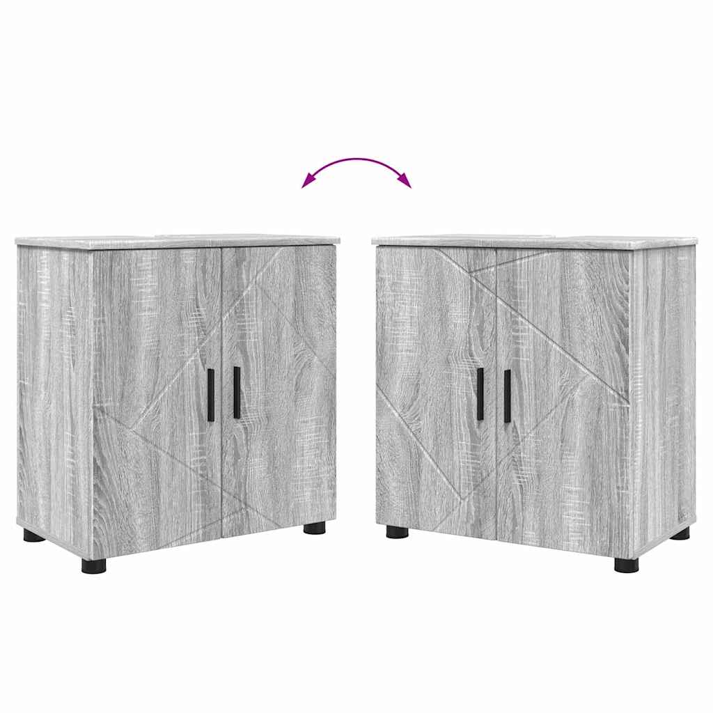 Bathroom Furniture Set 4 pcs Grey sonoma 61 x 35 x 64 cm