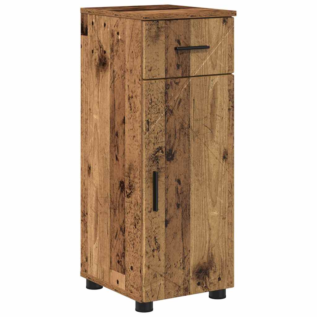 Bathroom Furniture Set with Door 4 pcs Old wood 61 x 35 x 64 cm