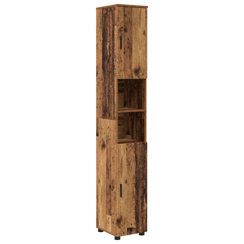 Bathroom Furniture Set with Door 5 pcs Old wood 61 x 35 x 64 cm