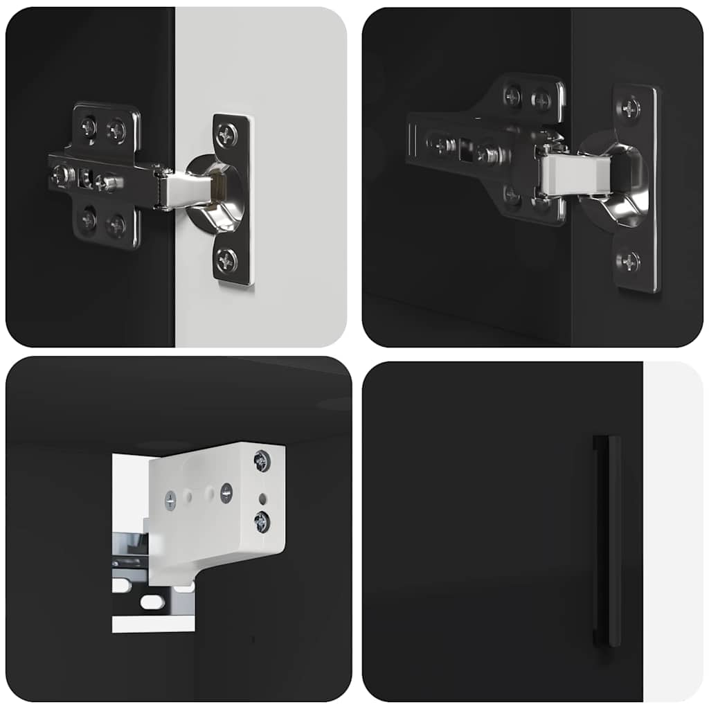 Bathroom Furniture Set with Drawer 5 pcs Black 61 x 35 x 64 cm