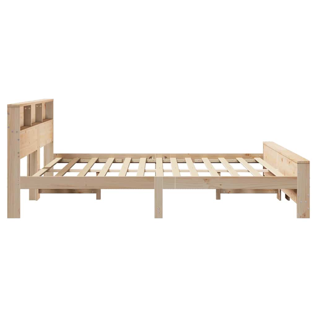 Bed Frame with Headboard Brown 180 x 200 cm Solid pine wood