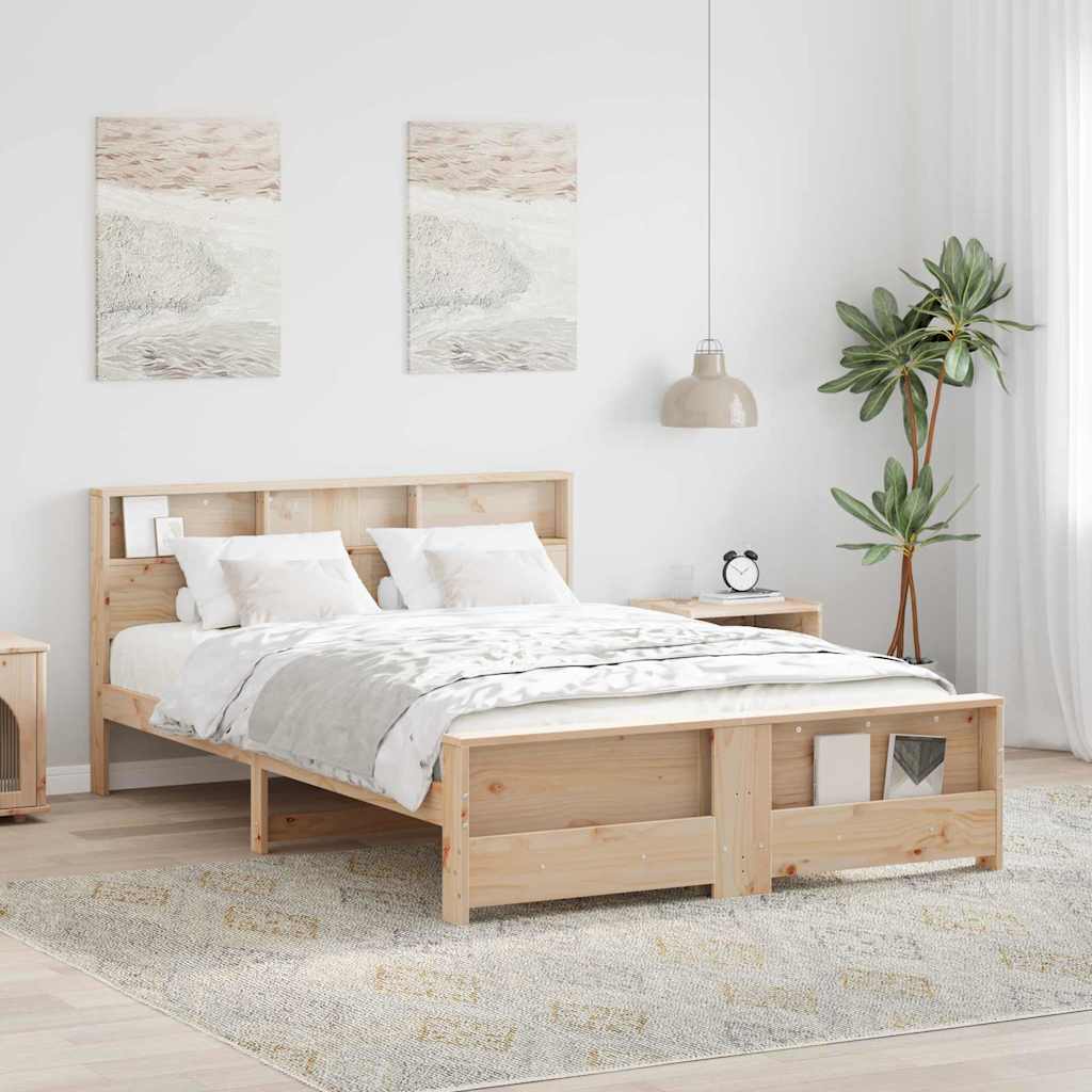 Bed Frame with Headboard Brown 160 x 200 cm Solid pine wood
