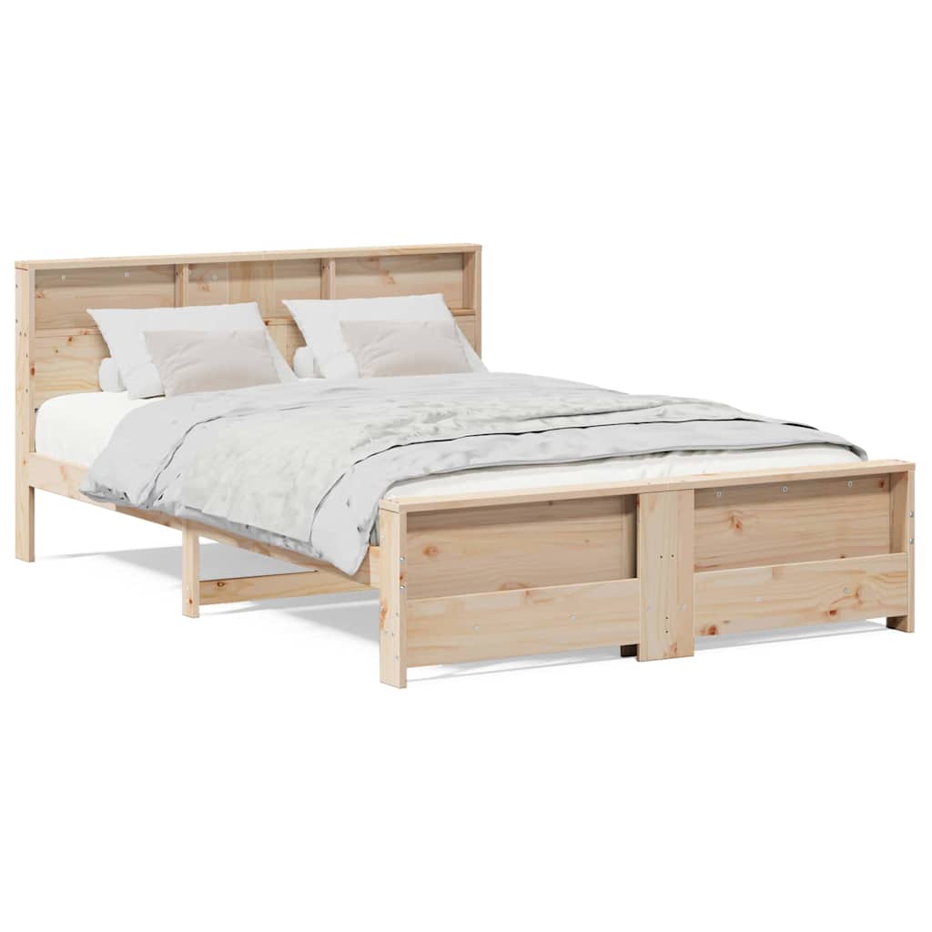 Bed Frame with Headboard Brown 160 x 200 cm Solid pine wood