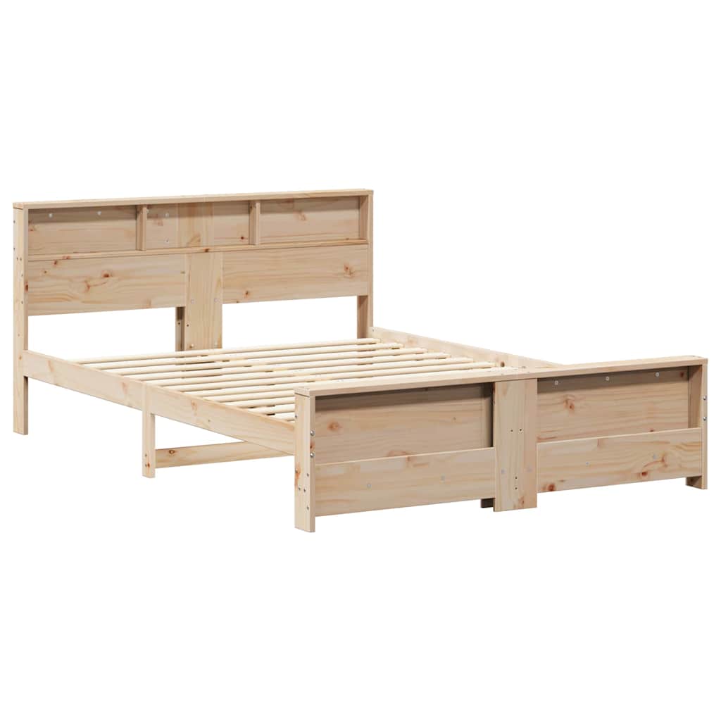 Bed Frame with Headboard Brown 150 x 200 cm Solid pine wood