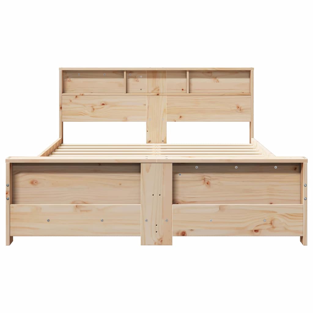 Bed Frame with Headboard Brown 150 x 200 cm Solid pine wood