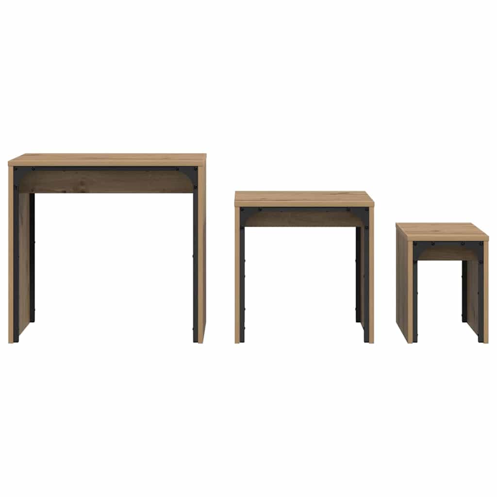 Nesting Coffee Table 3 pcs Artisan oak 60 x 35 x 56 cm