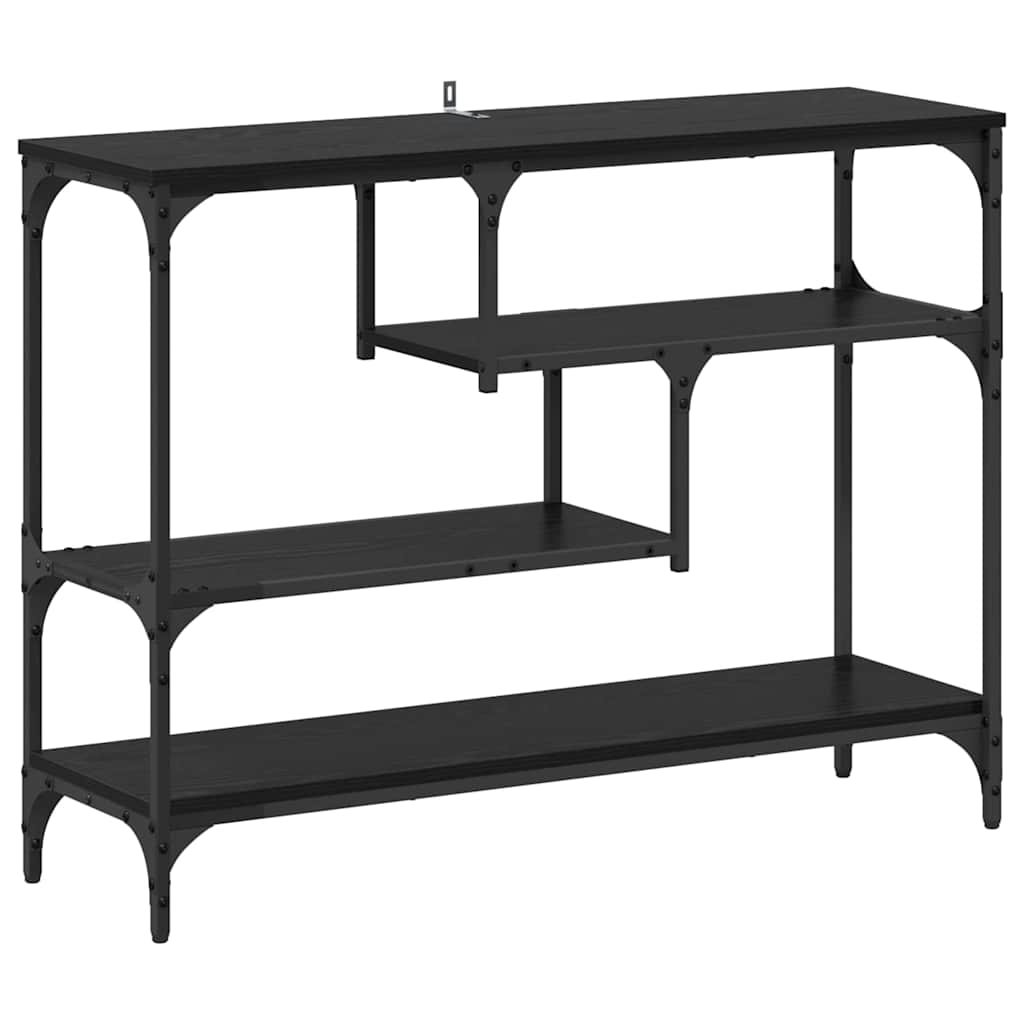 Console Table Black oak 100 x 30 x 75 cm Engineered wood