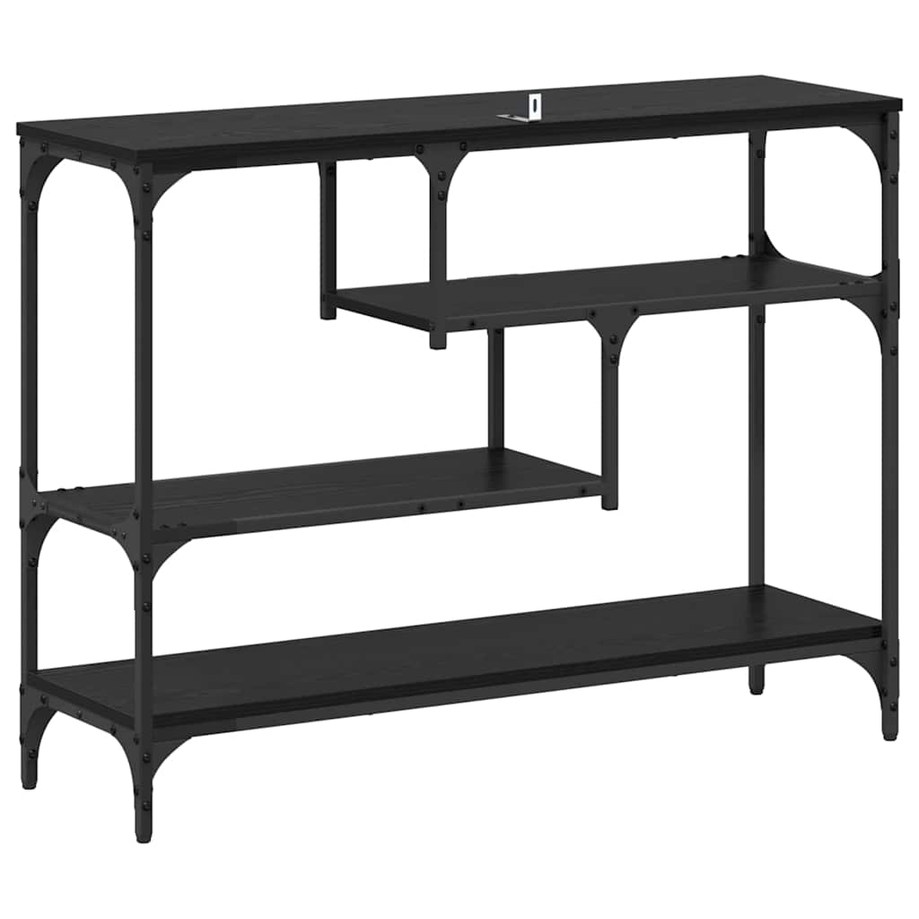 Console Table Black oak 100 x 30 x 75 cm Engineered wood