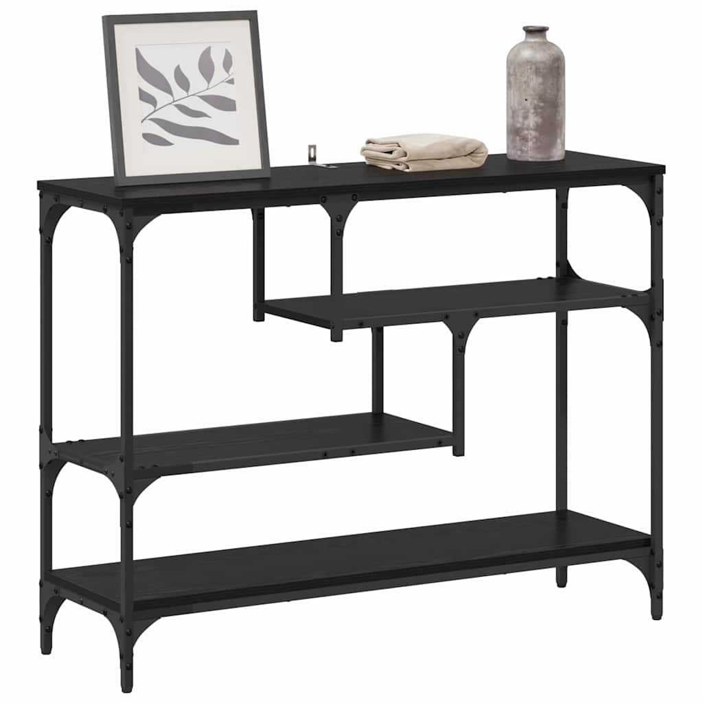 Console Table Black oak 100 x 30 x 75 cm Engineered wood