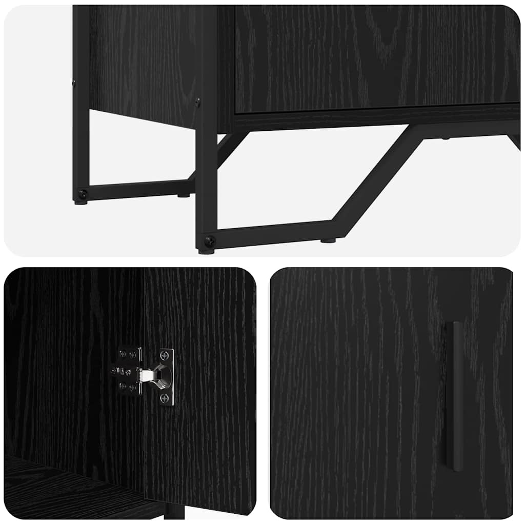 Sideboard Black 78 x 35.5 x 74.5 cm Engineered wood