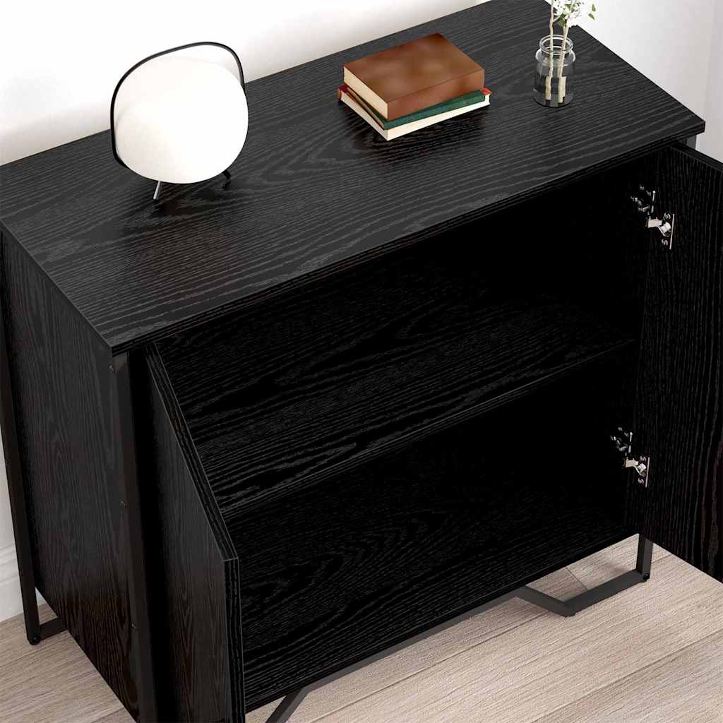 Sideboard Black 78 x 35.5 x 74.5 cm Engineered wood
