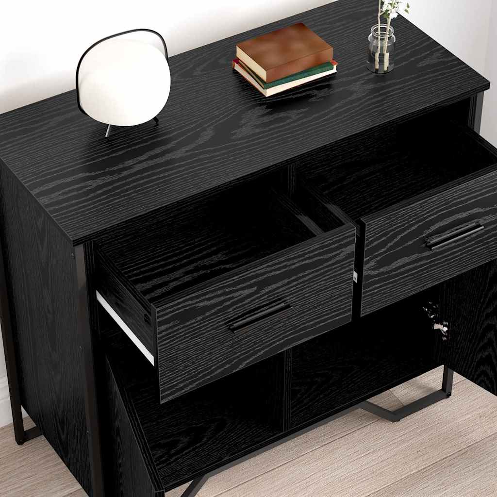 Sideboard Black oak 79.5 x 35.5 x 74.5 cm Engineered wood
