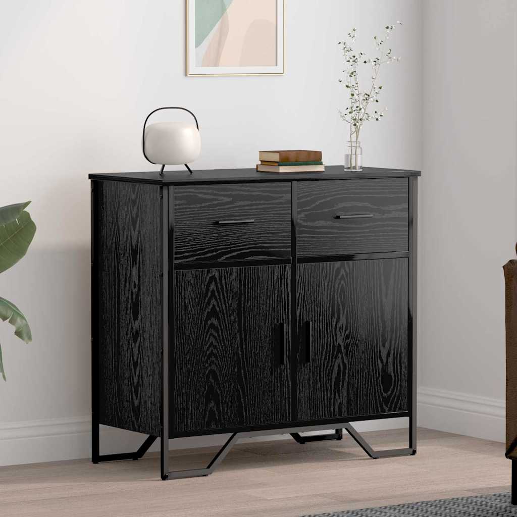 Sideboard Black oak 79.5 x 35.5 x 74.5 cm Engineered wood