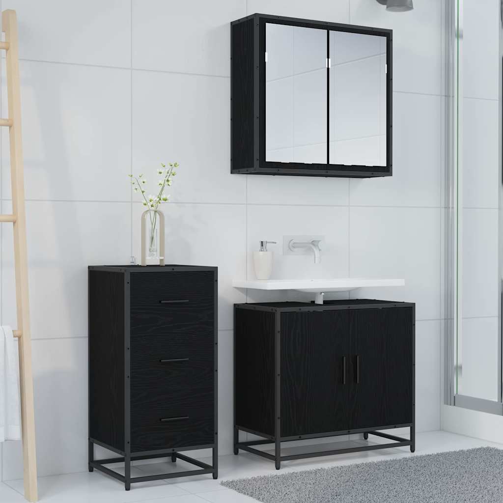 Sideboard Black oak 35.5 x 35 x 76 cm Engineered wood