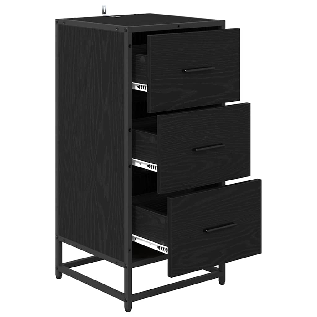 Sideboard Black oak 35.5 x 35 x 76 cm Engineered wood
