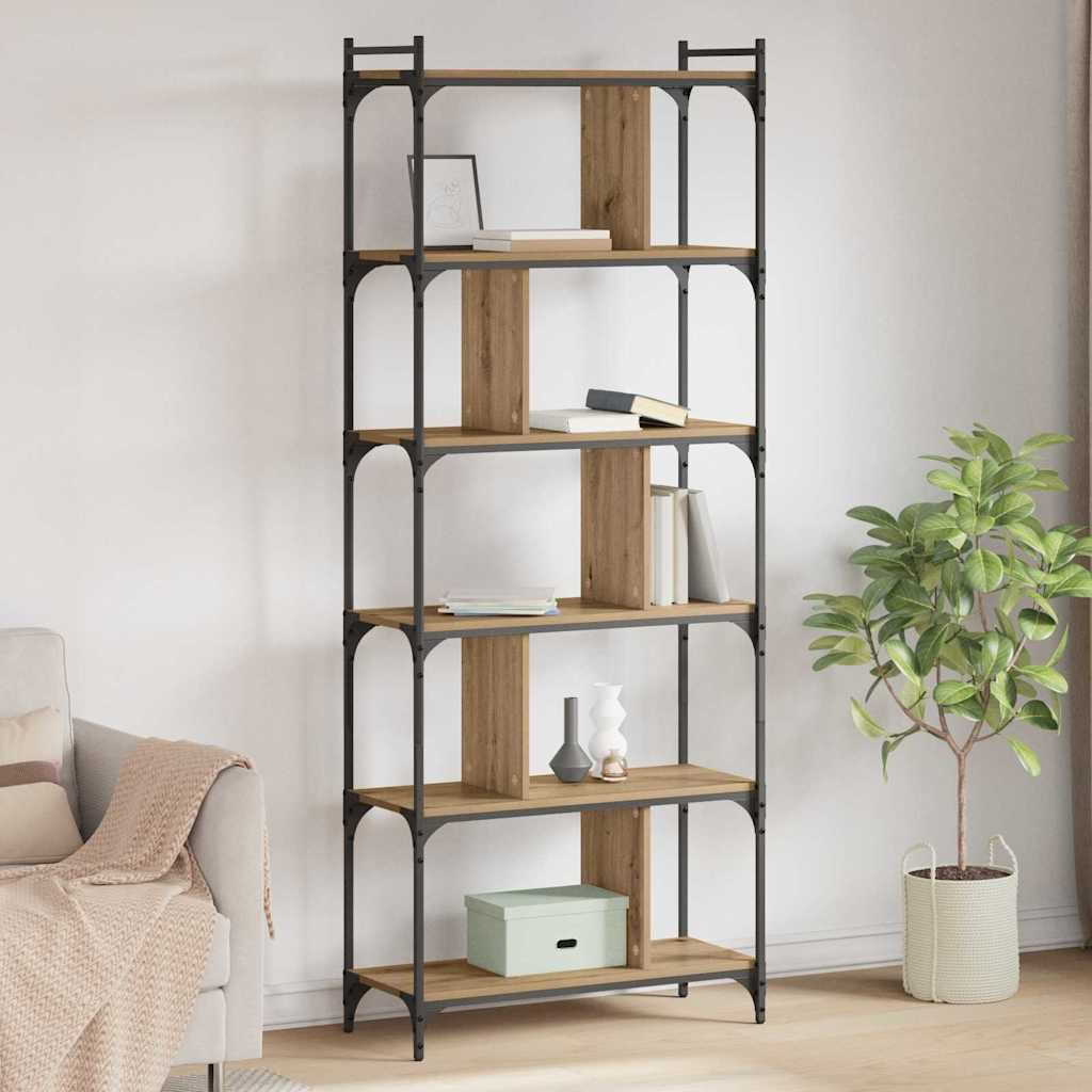 Bookcase Artisan oak 76 x 32 x 192 cm Engineered wood