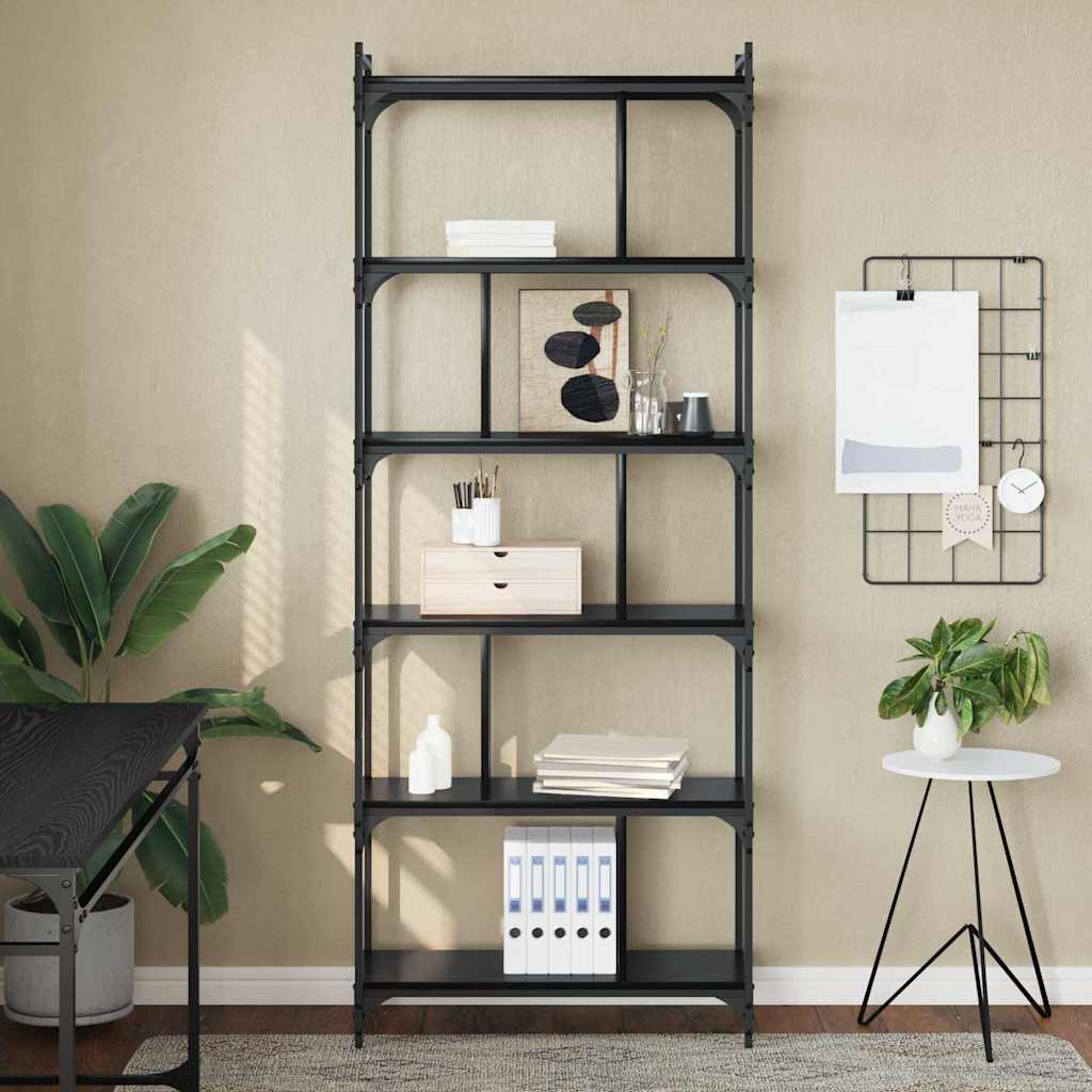 Bookcase Black oak 76 x 32 x 192 cm Engineered wood
