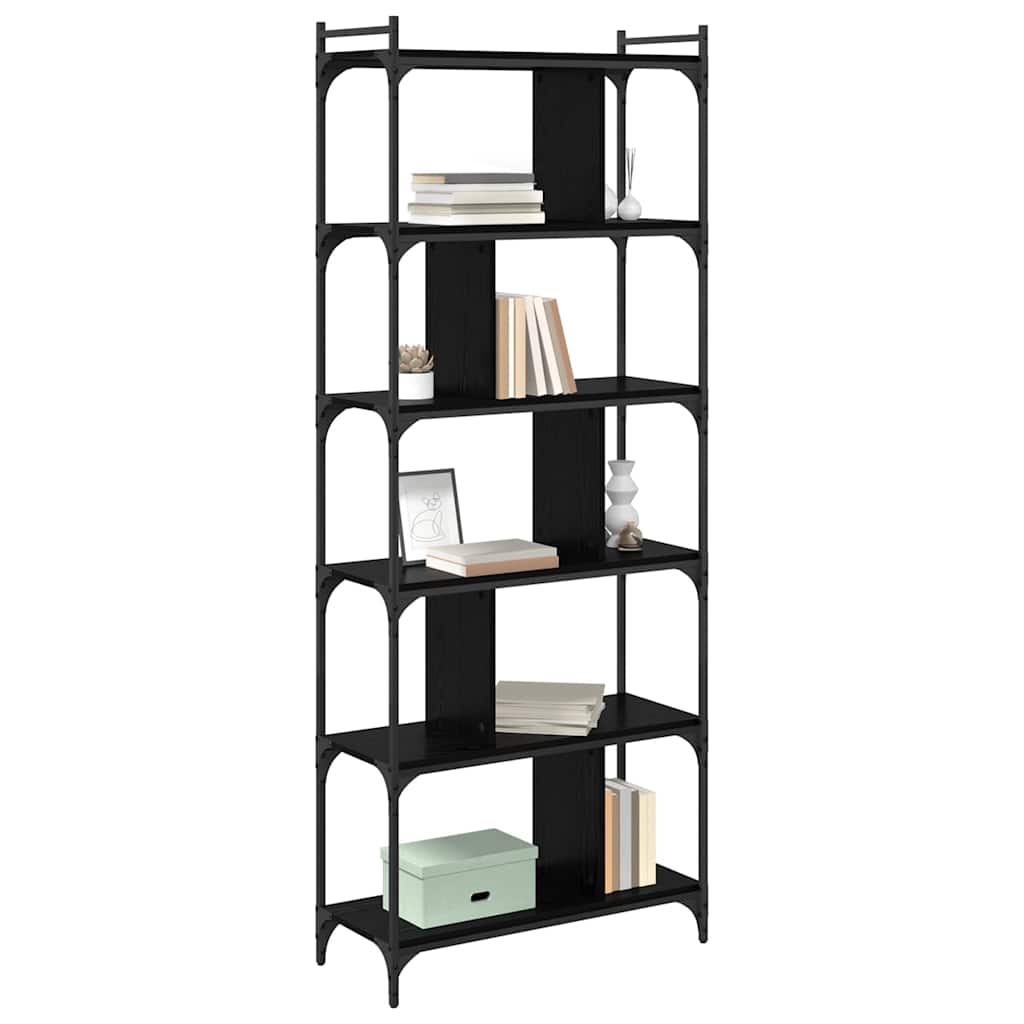 Bookcase Black oak 76 x 32 x 192 cm Engineered wood