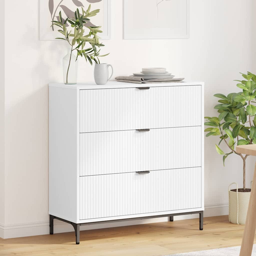 Sideboard with Drawer White 79.5 x 33 x 82 cm Engineered wood