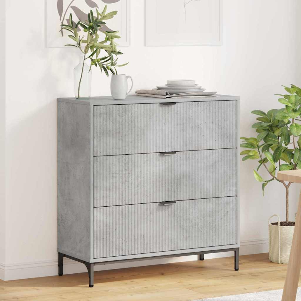 Sideboard Concrete grey 79.5 x 33 x 82 cm Engineered wood