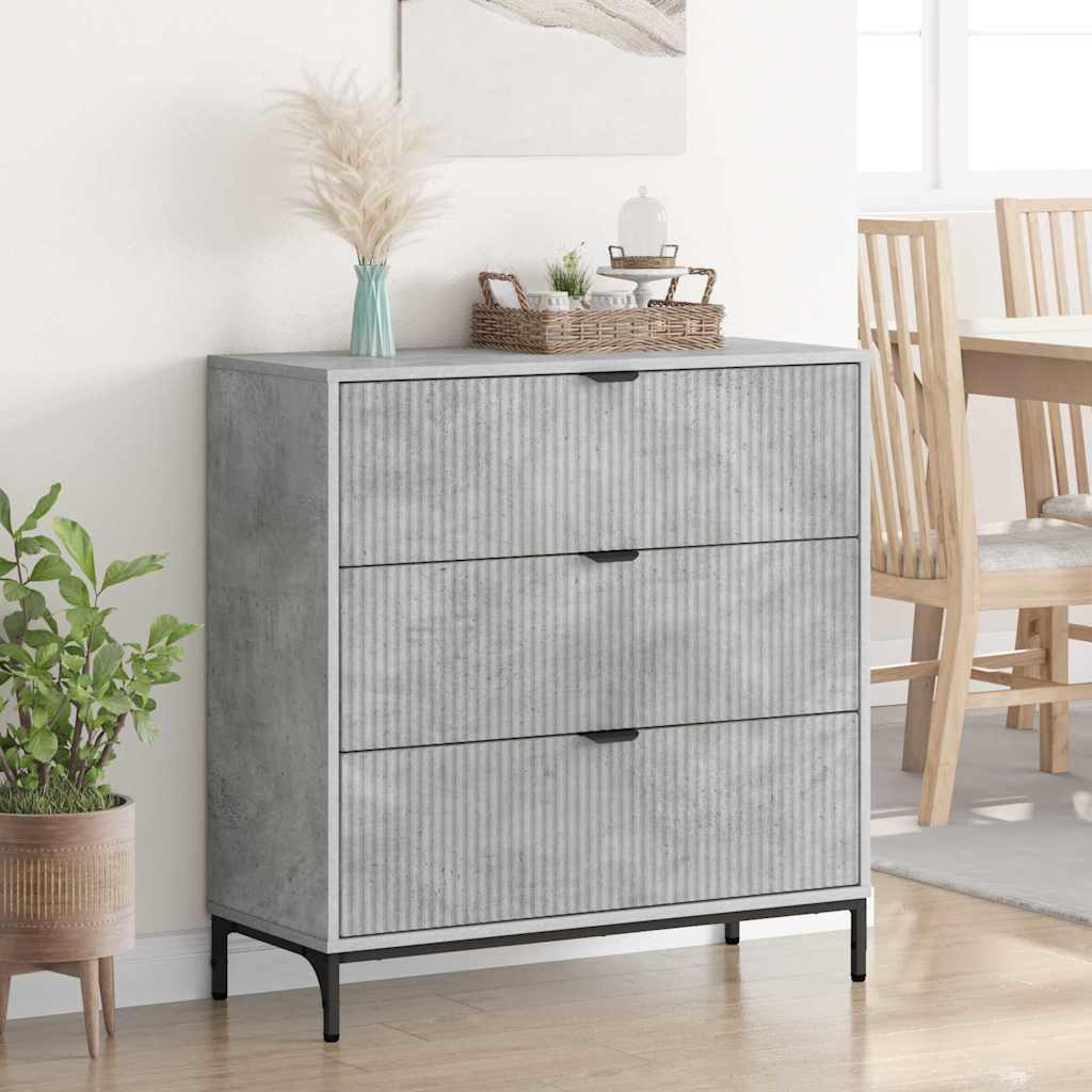 Sideboard Concrete grey 79.5 x 33 x 82 cm Engineered wood