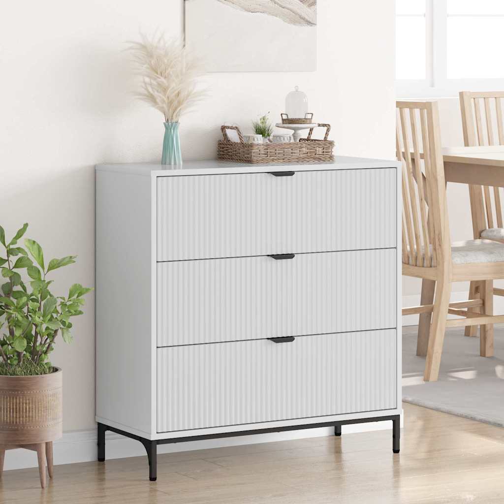 Sideboard High gloss white 79.5 x 33 x 82 cm Engineered wood