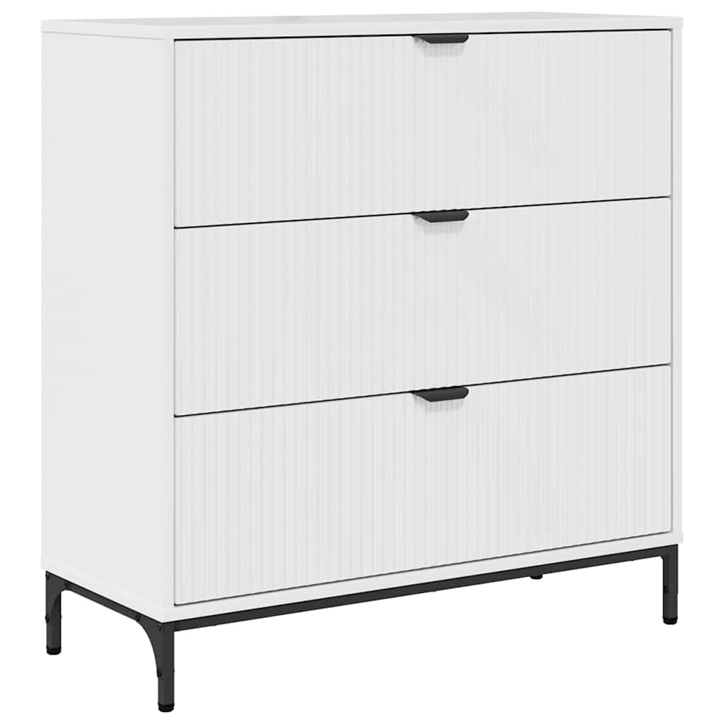 Sideboard High gloss white 79.5 x 33 x 82 cm Engineered wood