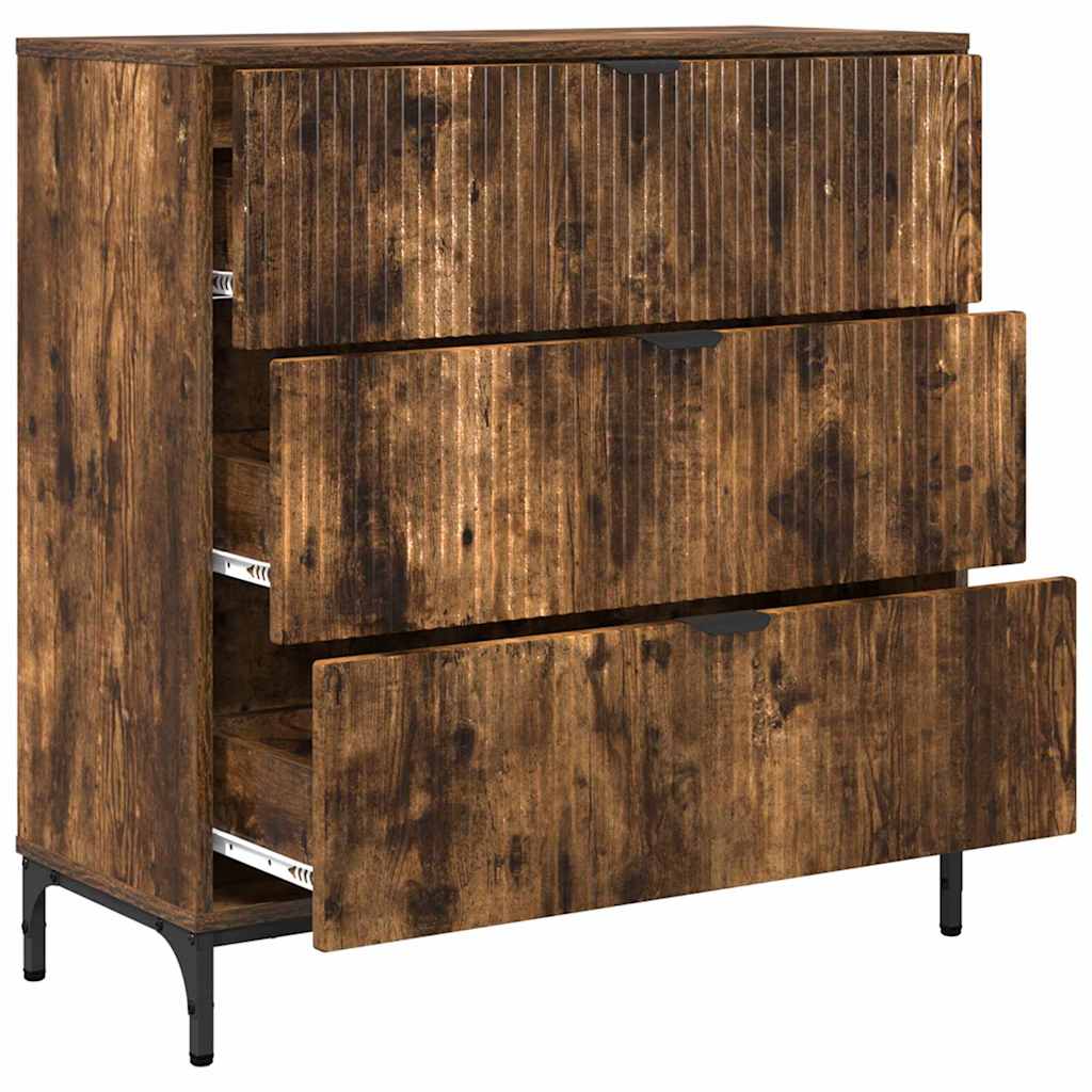 Sideboard Smoked oak 79.5 x 33 x 82 cm Engineered wood