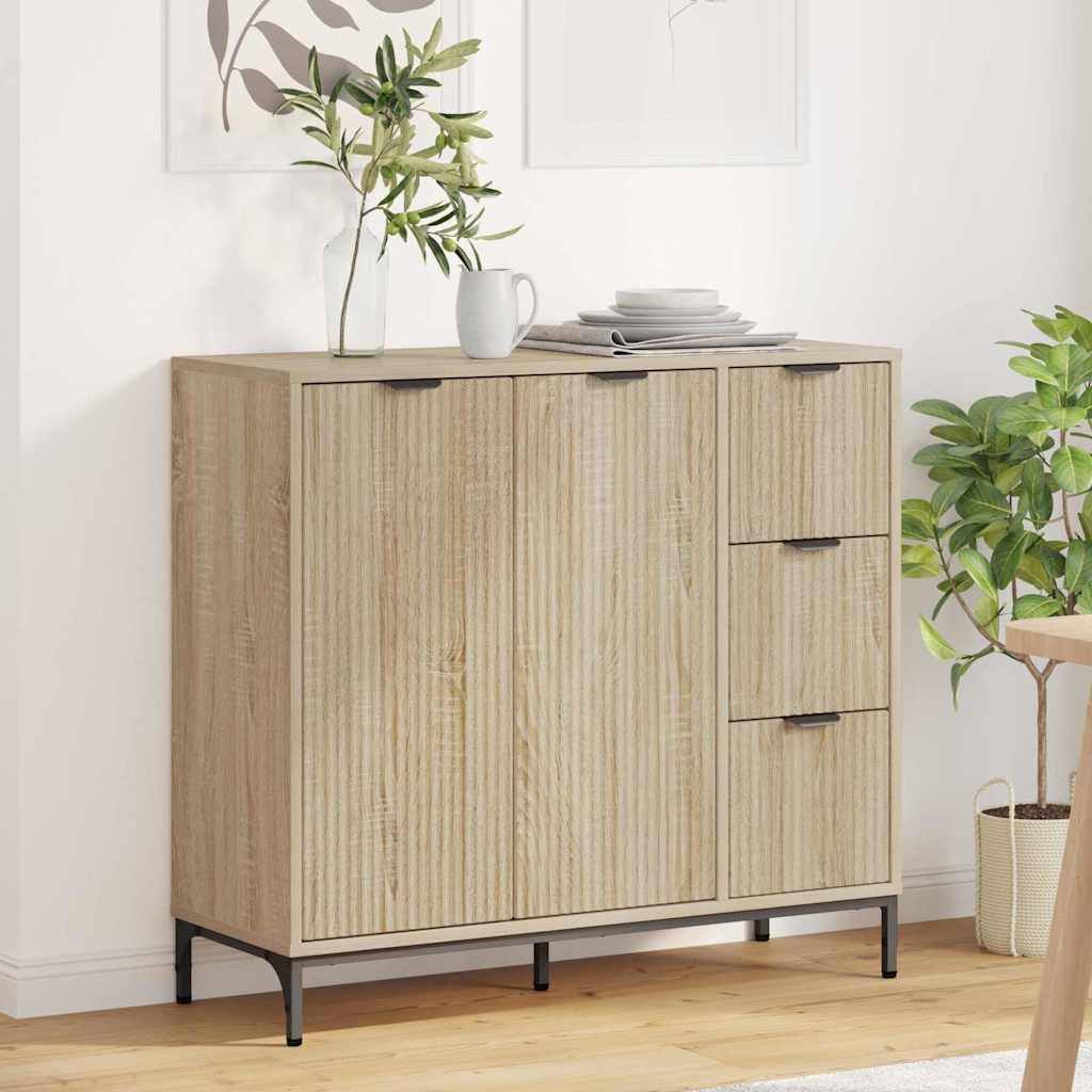 Sideboard Sonoma oak 89.5 x 33 x 82 cm Engineered wood
