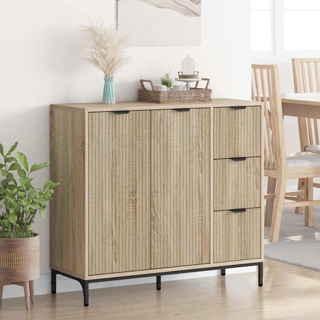 Sideboard Sonoma oak 89.5 x 33 x 82 cm Engineered wood