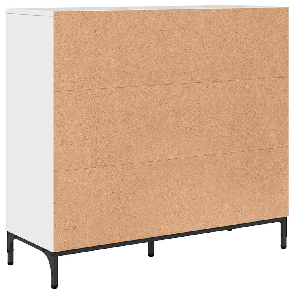 Sideboard High gloss white 89.5 x 33 x 82 cm Engineered wood