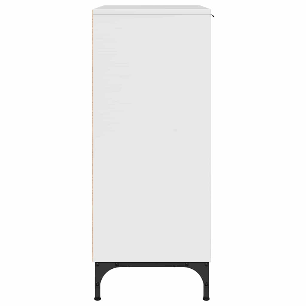 Sideboard High gloss white 89.5 x 33 x 82 cm Engineered wood