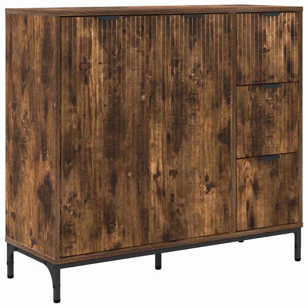 Sideboard Smoked oak 89.5 x 33 x 82 cm Engineered wood