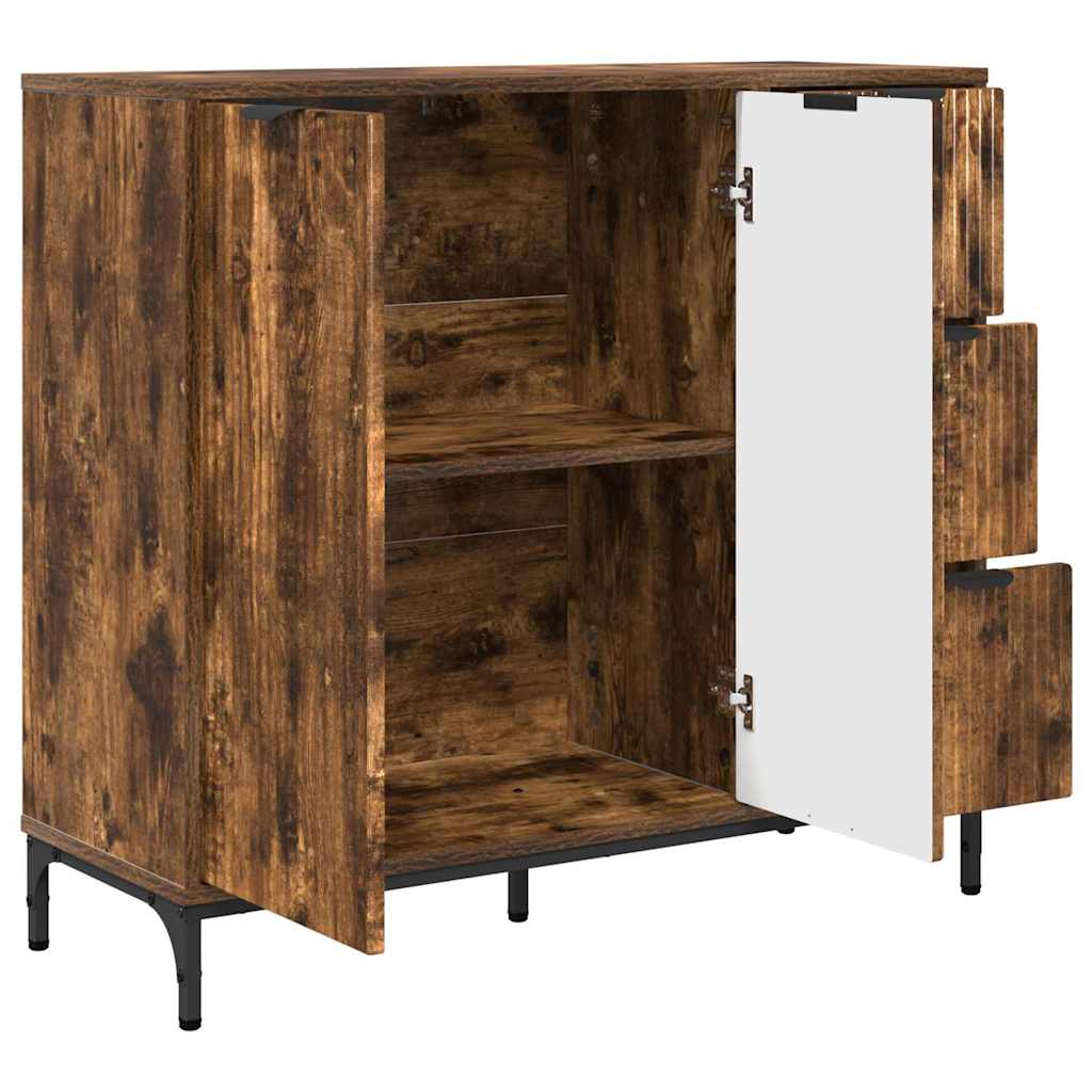 Sideboard Smoked oak 89.5 x 33 x 82 cm Engineered wood