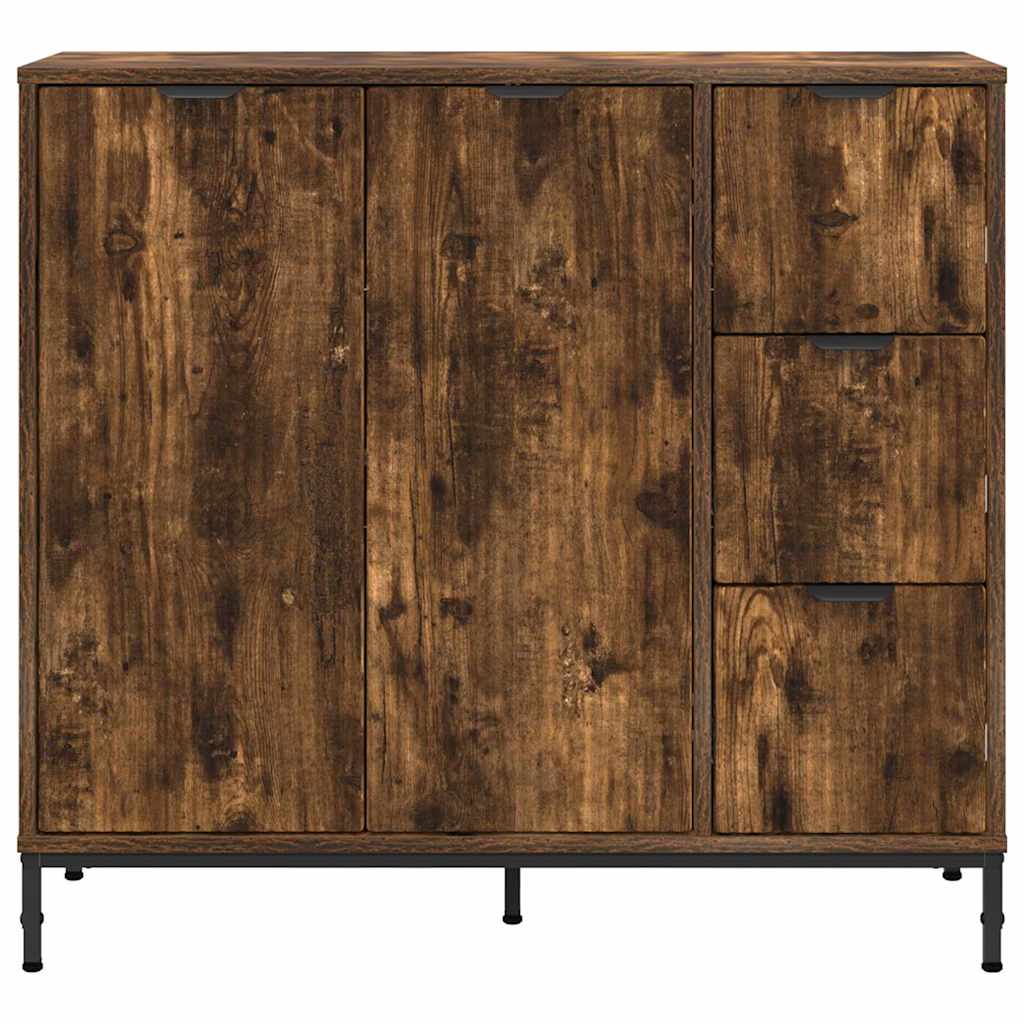 Sideboard Smoked oak 89.5 x 33 x 82 cm Engineered wood
