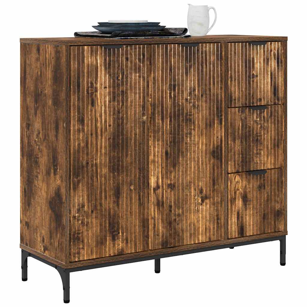 Sideboard Smoked oak 89.5 x 33 x 82 cm Engineered wood
