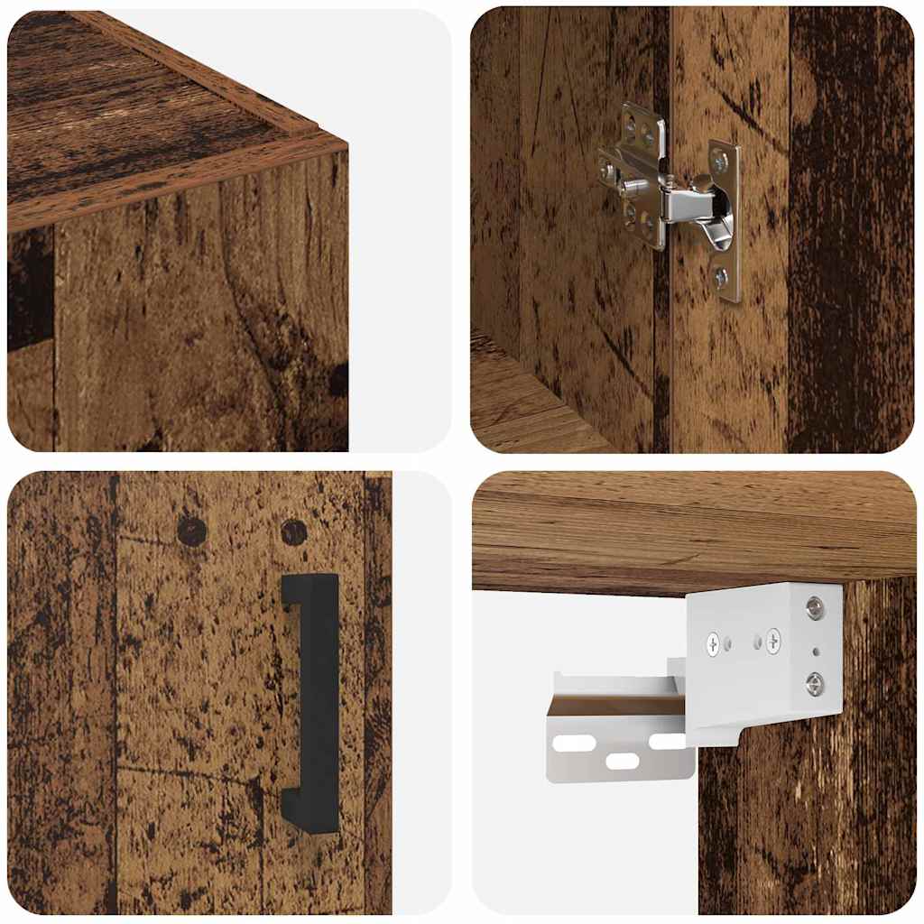 Wall Mounted Cabinets 2 pcs Old wood 69.5 x 34 x 90 cm