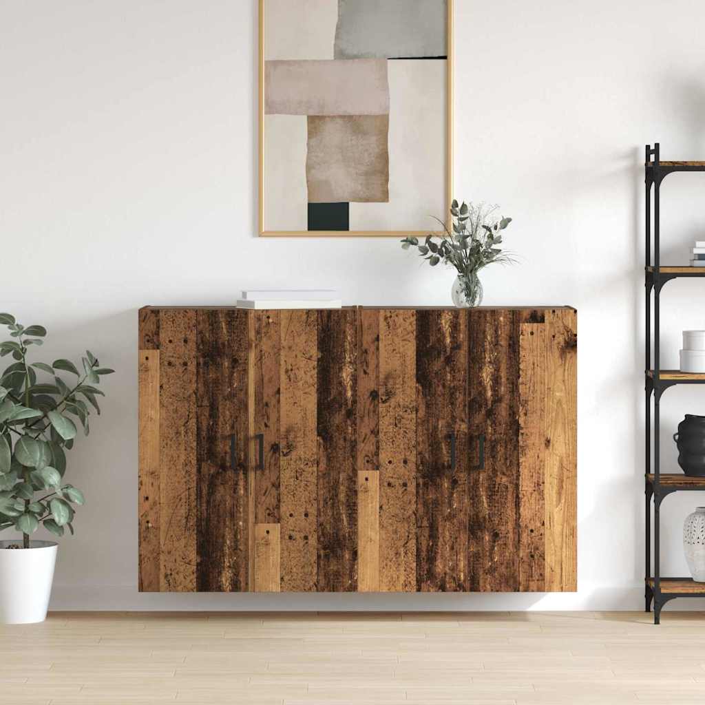 Wall Mounted Cabinets 2 pcs Old wood 69.5 x 34 x 90 cm