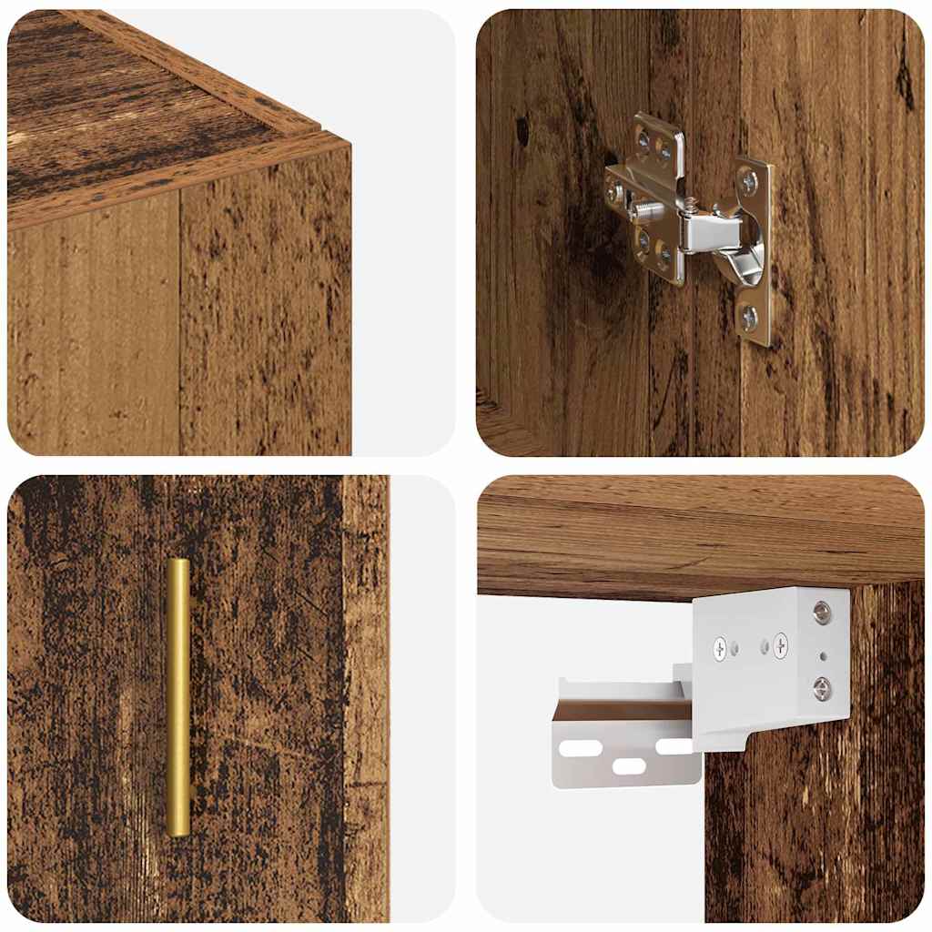 Wall Mounted Cabinets 2 pcs Old wood 69.5 x 34 x 90 cm